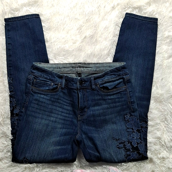 Gently Worn! WHBM Floral Skinny Ankle Sz 4 - Picture 5 of 6